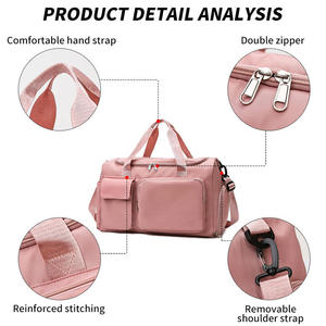 กระเป๋าดัฟเฟิลไนลอนผ้านิ่มทนทานสำหรับผู้หญิง,กระเป๋าผ้าไนล่อนสำหรับเล่นโยคะเดินทางข้ามคืนเดินทางพักผ่อนวันหยุดสุดสัปดาห์ - Product Image 3