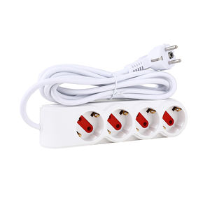 Interruptores de pared Interruptores de botón pulsador Soporte de latón de alta calidad Extensión de tipo de 250V Barato <span class=keywords><strong>Mejor</strong></span> Protector de enchufe de la UE Francia <span class=keywords><strong>Regleta</strong></span> de alimentación - Product Image 1