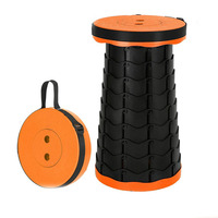 Tabouret de camping pliable, réglable, robuste, en plastique, portable, télescopique, respectueux de l'environnement