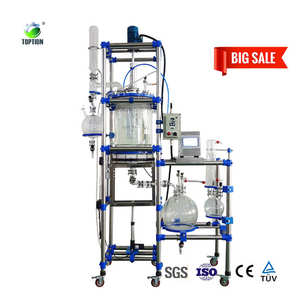 Single layer <b>glass</b> reactor 20L basic chemical reactor for straightforward mixing heating processes - Product Image 6