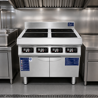 Cuisinière électrique commerciale à quatre brûleurs en acier inoxydable pour riz, soupes et sauces en pot en terre cuite