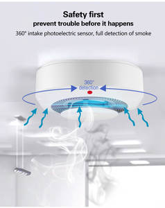 Smarssecur wifi tuya גלאי עשן חכם מובנה בסוללה בית סלון סלון ילדים חנות סלון סלון סלון סלון סלון - Product Image 2