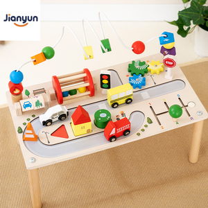 Tablero de Actividades para Escritorio, Juguete Montessori con Certificación CE y CPC, Pista de Tren, Laberinto de Cuentas, Mesa Sensorial para Bebés, Educación Temprana - Product Image 1