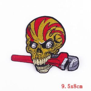 Patch brodé personnalisé Goth Rock Punk avec motif de crâne, à thermocoller, pour vêtements et vestes - Product Image 4