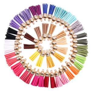 BB-055 Accesorios de Joyería DIY, Borlas de Cordón de Gamuza Retro Doradas de 3cm <span class=keywords><strong>y</strong></span> 38cm, Accesorios para <span class=keywords><strong>Bolsos</strong></span> <span class=keywords><strong>y</strong></span> Maletas - Product Image 1