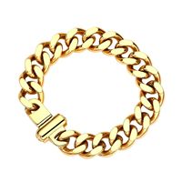 Bracelet chaîne cubaine géométrique en acier inoxydable plat haut de gamme de marque de créateur, style hip-hop, convient aux hommes et aux femmes