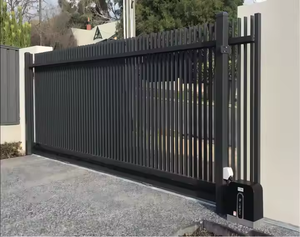 Panneaux de clôture de champ modernes Corey en aluminium et <span class=keywords><strong>acier</strong></span> inoxydable, <span class=keywords><strong>portail</strong></span> <span class=keywords><strong>coulissant</strong></span> élégant en verre trempé revêtu de PVC, écologique, 6 pieds - Product Image 3