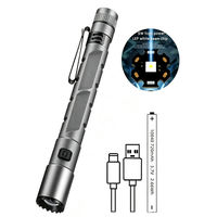 Lampe torche LED rechargeable par USB, avec aimant, zoom, mini EDC, haute luminosité, étanche IP55, petite torche pour le camping et la randonnée en plein air