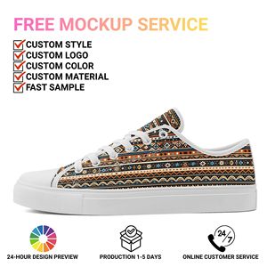 Scarpe in tela Boho personalizzabili con stampa su richiesta, all'ingrosso dalla fabbrica, OEM ODM, con logo personalizzato, sneakers casual FN027-26027050-3 - Product Image 2