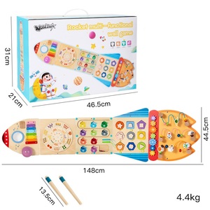 Gioco da parete intelligente cinque in uno per bambini educazione precoce <span class=keywords><strong>Montessori</strong></span> giocattolo in legno 2 anni + età divertente abbinamento caratteristiche della scheda di apprendimento - Product Image 6