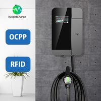 Cargador de Pared Inteligente Tipo 1 Tipo 2 GBT para Vehículos Eléctricos, Nivel 2 AC 7kW 11kW 22kW con WiFi OCPP RFID DLB para Carga de Vehículos Eléctricos, Uso con WrightCharge