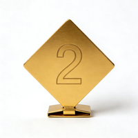 Plaque de numérotation de table personnalisée en laiton durable, gravée sur mesure, pour hôtel et restaurant occidental, pour tableau de réservation