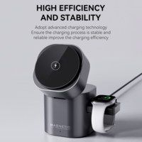 Cube de charge magnétique pliable automatique - Station de charge sans fil rapide 3 en 1 avec écran LED pour iPhone, Apple Watch