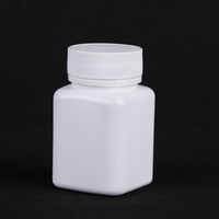 Vente en gros de flacons carrés en plastique HDPE de 100 ml avec couvercle de sécurité pour pilules, flacons pour médicaments, contenants pour pharmacies, flacons pour compléments vitaminiques
