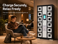 Casillero de Carga para Teléfonos Inteligentes con 12 Compartimentos, Gabinete de Almacenamiento Seguro para Carga de Celulares con Pantalla Táctil para Escuelas y Bibliotecas