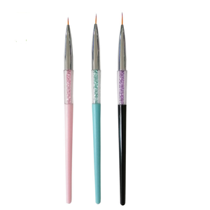 Lot de 3 pinceaux fins pour nail art à manche noir en poils synthétiques, stylos de précision en plastique avec emballage carte en papier - Product Image 6
