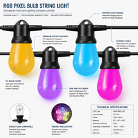 WS2814A RGB Lampu Pixel String Light APP Pengubah Warna Impian untuk Liburan, Pernikahan, Pesta, Dekorasi Luar Ruangan, Grosir Rantai Lampu