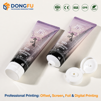 Tube souple en plastique ABL vide personnalisé de 100 ml, noir dégradé, avec bouchon à clapet blanc, pour lotion de soin de la peau