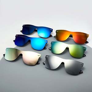 Lunettes de soleil vintage tendance avec logo personnalisé, grandes montures miroir, sans monture, surdimensionnées, carrées, pour hommes et femmes - Product Image 6