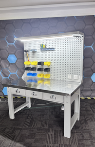 Nouvelle table de travail en acier inoxydable à dimensions personnalisables, station de travail avec boîte à outils pour les industries de la construction – Vente chaude - Product Image 2