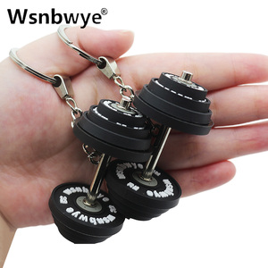 Phòng Tập Thể Dục Phụ Kiện Bền Cố Định Tay Vibrant Quà Tặng Tập Thể Dục Thông Tư Barbell Keychain Tùy Chỉnh Màu Đen Barbell Set Móc Chìa Khóa - Product Image 3