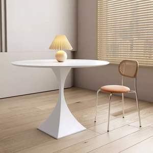 <b>Dining</b> <b>Table</b> And Chairs Set Round Modern Casual Style Space Saving For <b>Small</b> Apartments Home Use 3 Piece Solid Color - Product Image 2