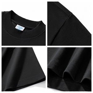 T-shirt da <span class=keywords><strong>uomo</strong></span> 100% cotone personalizzata con logo in strass, design di qualità, girocollo piccolo a costine, oversize, streetwear, t-shirt bianca da <span class=keywords><strong>uomo</strong></span> - Product Image 5