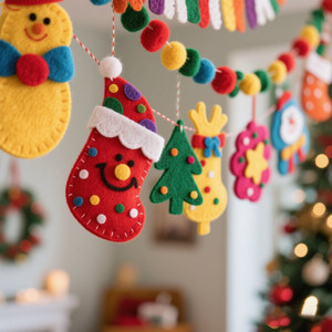 Ornamenti personalizzati per albero di natale fai da te pendente in feltro appeso a parete decorazioni per pupazzo di neve di natale Babbo Natale per <span class=keywords><strong>feste</strong></span> - Product Image 4