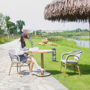 Mobilier d'extérieur pour restaurant, patio, jardin, salle à manger, <span class=keywords><strong>chaise</strong></span> avec accoudoirs, bambou, rotin, hôtel, <span class=keywords><strong>terrasse</strong></span>, café, <span class=keywords><strong>chaise</strong></span> <span class=keywords><strong>de</strong></span> bistro français parisien - Product Image 3