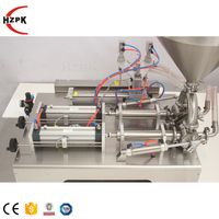 HZPK machine de remplissage semi-automatique doypack de table à 2 buses pour pâte de jus liquide doypack de sachets à bec verseur pour sauce épaisse alimentaire