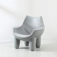 Fauteuil décontracté monoplace en forme de patte d'éléphant, design moderne et épuré, en plastique, pour l'extérieur et la maison, idéal pour les petits appartements