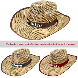 <span class=keywords><strong>Sombrero</strong></span> Panamá de Paja con Ala Enrollable y Protección UV para Verano, <span class=keywords><strong>Sombrero</strong></span> de <span class=keywords><strong>Vaquero</strong></span> Personalizado con Logotipo, <span class=keywords><strong>Sombrero</strong></span> de Paja para Playa y Sol para Hombre - Product Image 2