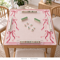 Tapis de Mahjong Yugaland en caoutchouc à finition lisse, insonorisant, antidérapant, inodore et lavable, 31,5 pouces, 3 mm, pour club de cartes et coin de jeu