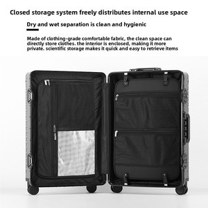 Nouvelle valise en alliage d'aluminium et de magnésium, serrure à code TSA, roues pivotantes, doublure en polyester, valises antibactériennes - Product Image 5
