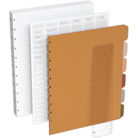 Planificateur à spirales A6 personnalisé avec couverture en cuir PU, journal DIY avec feuilles mobiles, cadeau, couverture de carnet à reliure à disques