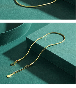 S925 silver chain <b>bracelet</b> Minimalist Gold Plated Chain <b>Bracelet</b> 22k Unisex Everyday Wear Simple Link Design Fine Jewelry - Product Image 3