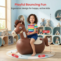 2 chevaux gonflables rebondissants, jouets pour enfants, épaissis, avec pompe, charge maximale 220 lbs, pour enfants de 5 ans et plus
