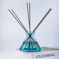 Bouteille de diffuseur de chambre en verre de couleur gris bleu blanc vide à large bouche de style européen antique de luxe