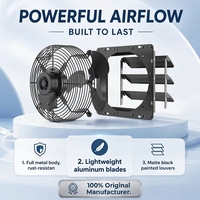 Ventilateur d'extraction mural de haute qualité de 10 pouces avec volet métallique et roulement à billes pour serre et usage industriel, alimentation CA