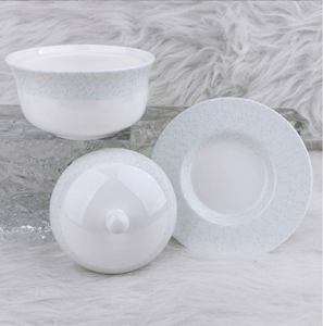 Juego de Vajilla de Porcelana China Antigua de Horno Guan con Esmalte Craquelado, Platos y Cuencos de Cerámica Oriental - Product Image 3