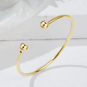 2025 di moda semplice braccialetto braccialetto di gioielli a buon mercato Plain oro aperto bracciale in argento per le donne degli uomini - Product Image 3