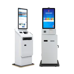 Crtly 27 Inch Touch Screen Self-service Cheque Transaction Payment Kiosks ATM Bill Banknote Money Cash Dispenser And Bill Paymen