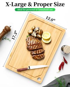 Grande <span class=keywords><strong>Planche</strong></span> à Découper <span class=keywords><strong>Personnalisée</strong></span> en Bambou Biologique pour Cuisine, avec Rainure à Jus - Product Image 3