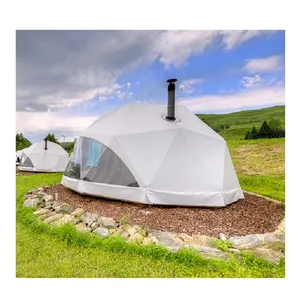 Tienda de campaña con cúpula de acero de lujo, Igloo, domos geométricos, acampada, 6 M, venta al por mayor de fábrica