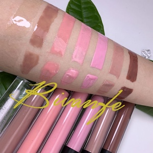 Migliori cosmetici campioni gratuiti private label nude organico lip gloss chiaro fornitore - Product Image 2