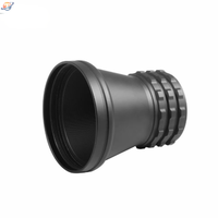 Adaptateur de tube conique usiné CNC sur mesure, anodisé noir, avec anneau de préhension moleté, boîtier de lunette optique en aluminium de précision, OEM ODM