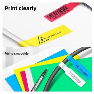 Étiquettes de câbles de communication personnalisées en PVC, colorées, adhésives, résistantes à l'eau, pliables, pour câbles réseau, multi-formes - Product Image 2