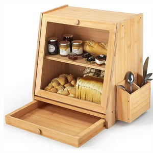 Caja de Pan de Bambú Natural de Doble Capa, Gran Capacidad, Apta para Alimentos, Ecológica, para Encimera de Cocina, Almacenamiento de Pan Casero - Product Image 3