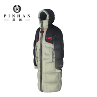 Vestes longues matelassées pour hommes en tissu membrane imperméable isolant pour l'hiver, avec capuche à bandes