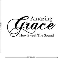 Vinyle Citations Murales Autocollants Incroyable Grace Comment Doux le Son Mots Personnalisés Lettre Église Phrase Stickers Muraux pour Pare-chocs Vélo